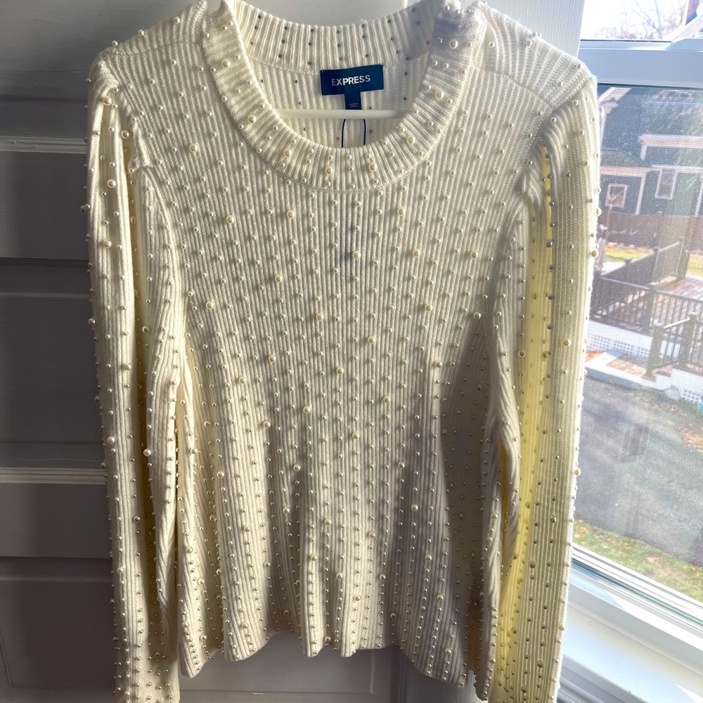 Express sweater with pearls NWT